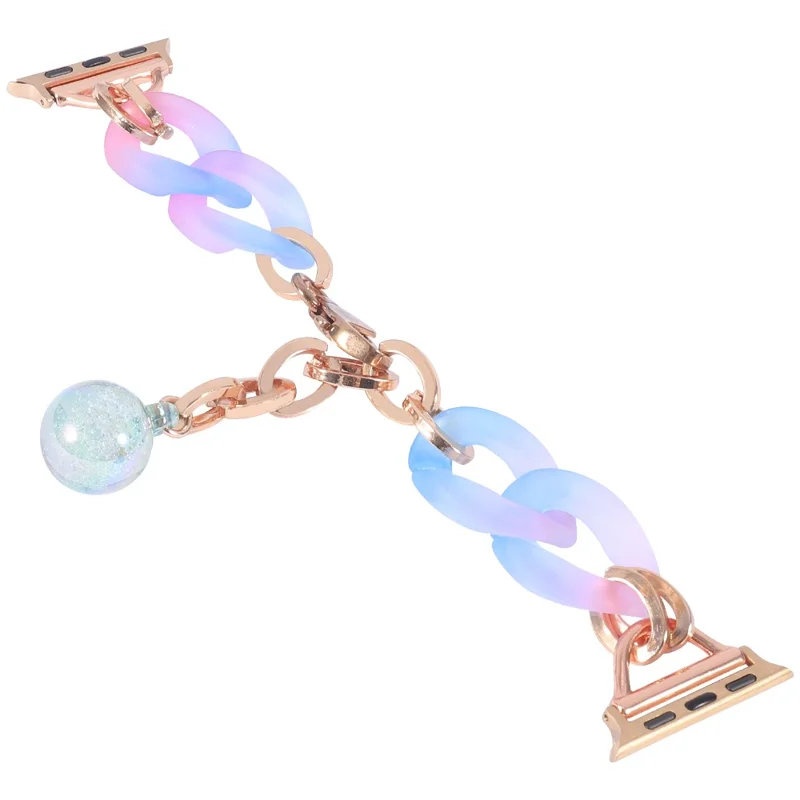 Per Apple Watch 10 46mm / Ultra 2 / Ultra 49mm / 9 8 7 45mm / SE (2023) SE (2022) SE 6 5 4 44mm / 3 2 1 42mm Resin Bracelet Strap - Blu