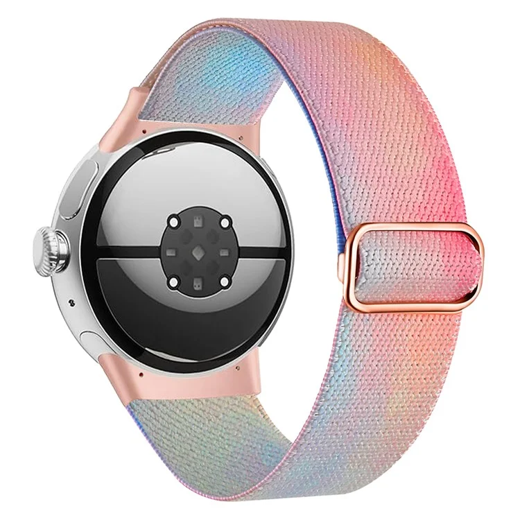 Per Google Pixel Watch 3 41mm / Watch 2 / Pixel Watch Pattern Straps Adjustable Nylon Watch Band - Phantom Aurora