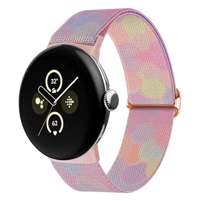 For Google Pixel Watch 3 41mm / Watch 2 / Pixel Watch Pattern Straps Adjustable Nylon Watch Band - Phantom Bubble