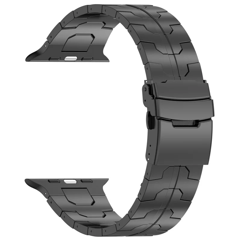 For Apple Watch Ultra 3 2 1 49mm / Series 11 10 46mm / 9 8 7 45mm / SE3 SE2 SE 6 5 4 44mm / 3 2 1 42mm Band Titanium Metal Strap - Black