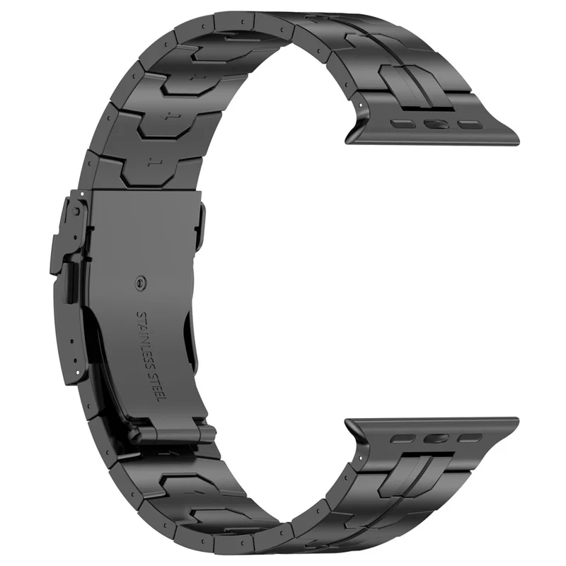 For Apple Watch Ultra 3 2 1 49mm / Series 11 10 46mm / 9 8 7 45mm / SE3 SE2 SE 6 5 4 44mm / 3 2 1 42mm Band Titanium Metal Strap - Black