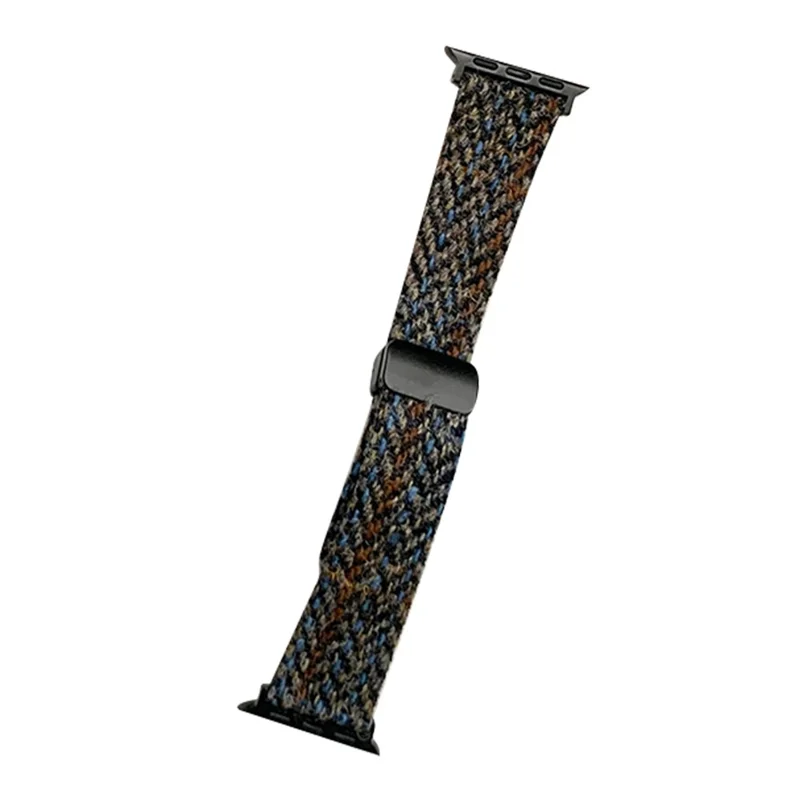 Cinturino in lana per Apple Watch 10 46mm / Ultra 2 / Ultra 49mm / 9 8 7 45mm / SE (2023) SE (2022) SE 6 5 4 44mm / 3 2 1 42mm - Blu+Nero