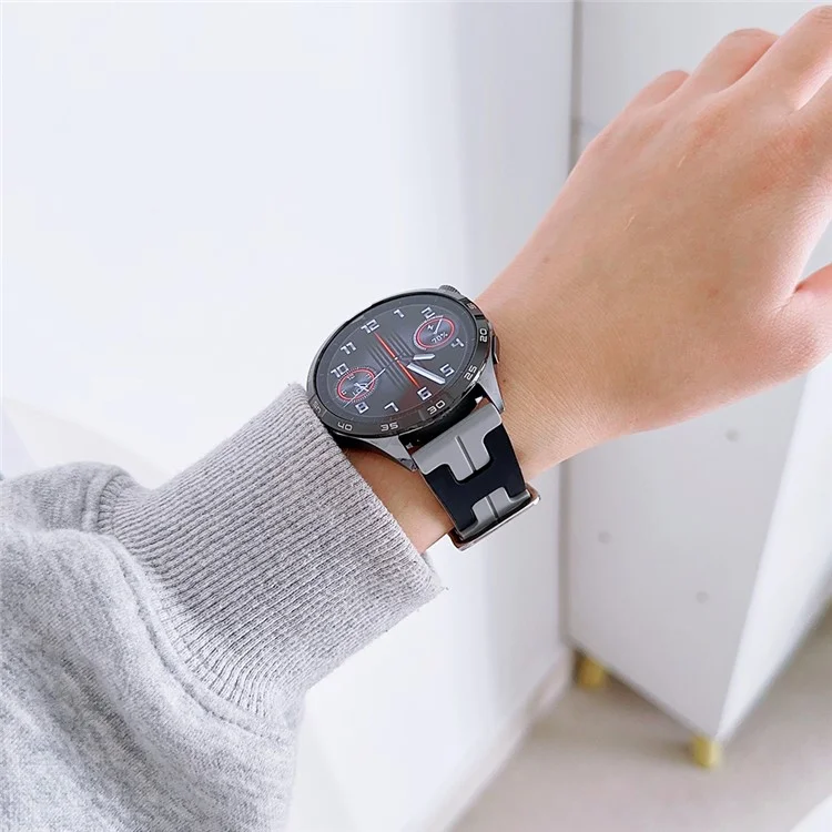 Para Samsung Galaxy Watch FE 40mm / Watch6 / Watch6 Classic / Huawei Watch GT 4 41mm Silicona 20mm Correa de Reloj - Negro / Gris