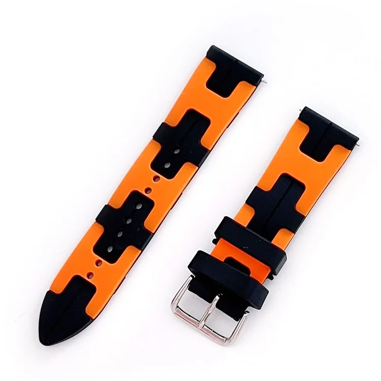 Per Samsung Galaxy Watch FE 40mm / Watch6 / Watch6 Classic / Huawei Watch GT 4 41mm Silicone 20mm Watch Band - Nero / Arancione
