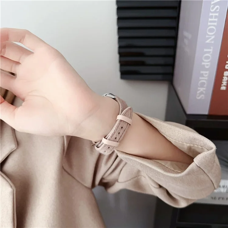 Furry PU Leather Strap for Apple Watch Series 10 42mm / 9 8 7 41mm / SE (2023) SE (2022) SE 6 5 4 40mm / 3 2 1 38mm Wrist Band - Wine Red