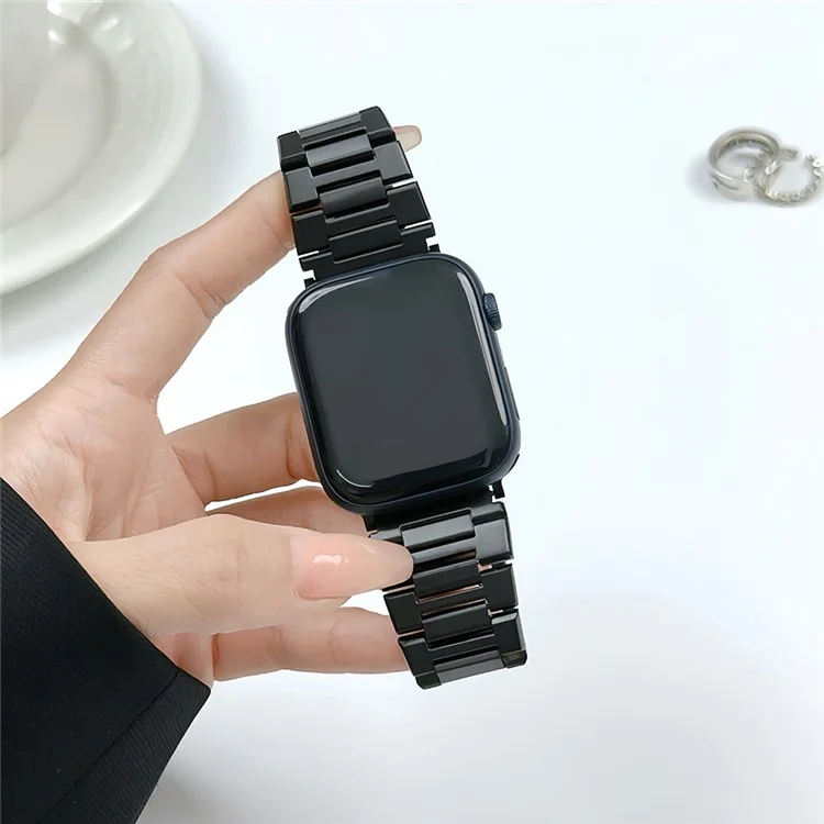 For Apple Watch Series 10 42mm / 9 8 7 41mm / SE (2023) SE (2022) SE 6 5 4 40mm / 3 2 1 38mm Stainless Steel Watch Band - Black