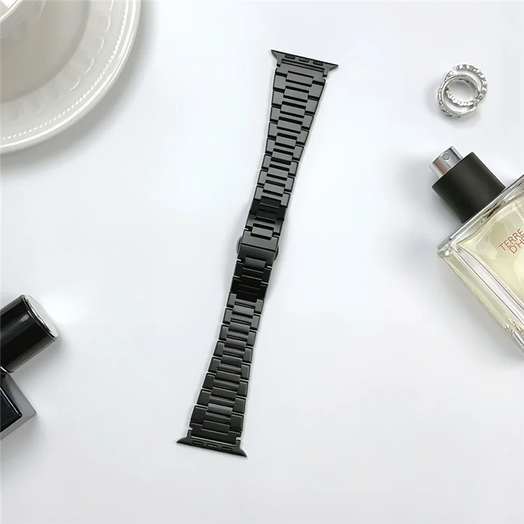 For Apple Watch Series 10 42mm / 9 8 7 41mm / SE (2023) SE (2022) SE 6 5 4 40mm / 3 2 1 38mm Stainless Steel Watch Band - Black