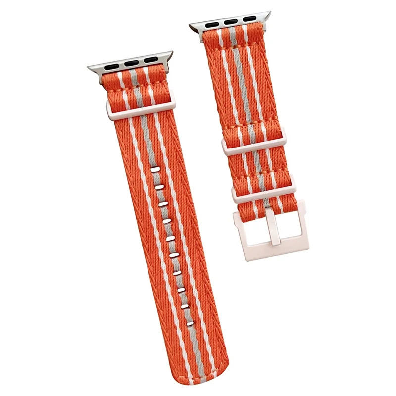 For Apple Watch Series 10 42mm / 9 8 7 41mm / SE (2023) SE (2022) SE 6 5 4 40mm / 3 2 1 38mm Nylon Watchband - Orange
