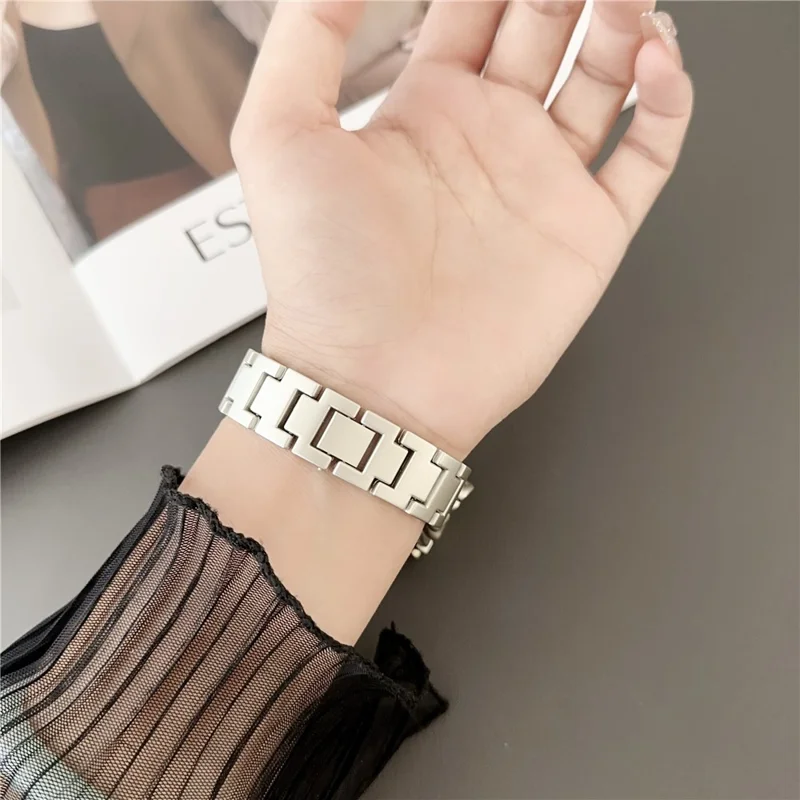 Per Samsung Galaxy Watch6 40mm / 44mm / GarminActive 5 20mm Chain Watch Strap Zinc Alloy Wrist Strap - Rosa Oro