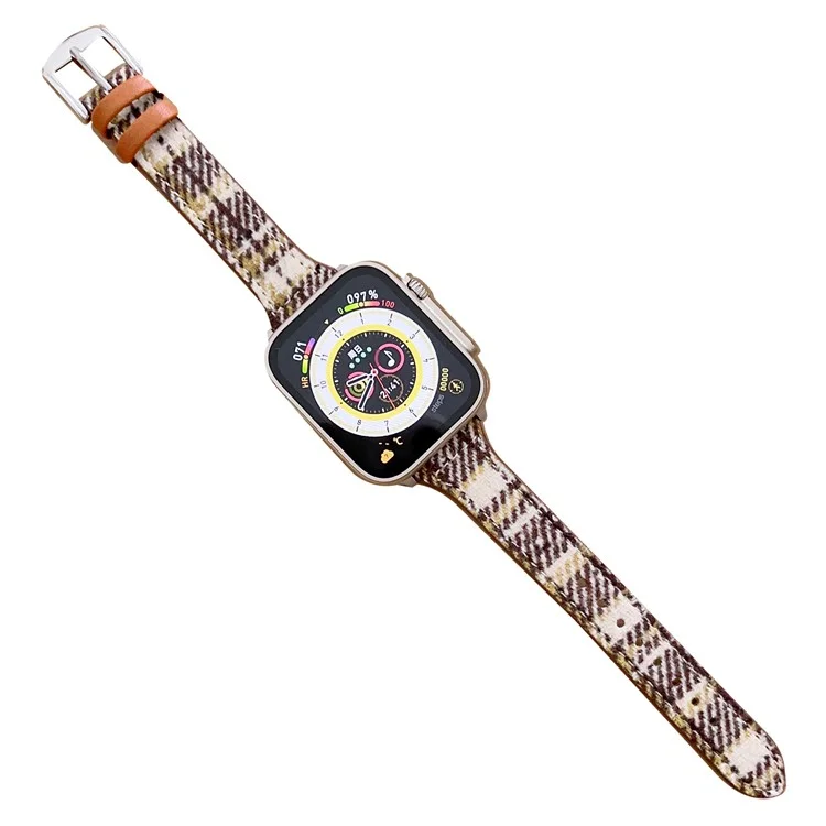 Per Apple Watch Series 10 42mm / 9 8 7 41mm / SE (2023) SE (2022) SE 6 5 4 40mm / 3 2 1 38mm Woolen Watch Band - Coffee / White
