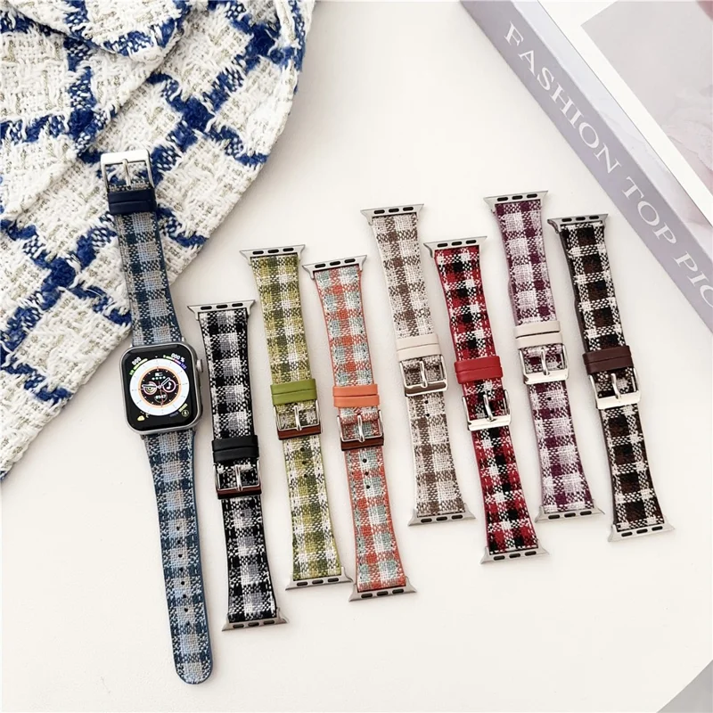 For Apple Watch Series 10 42mm / 9 8 7 41mm / SE (2023) SE (2022) SE 6 5 4 40mm / 3 2 1 38mm Woolen Watch Strap - Green