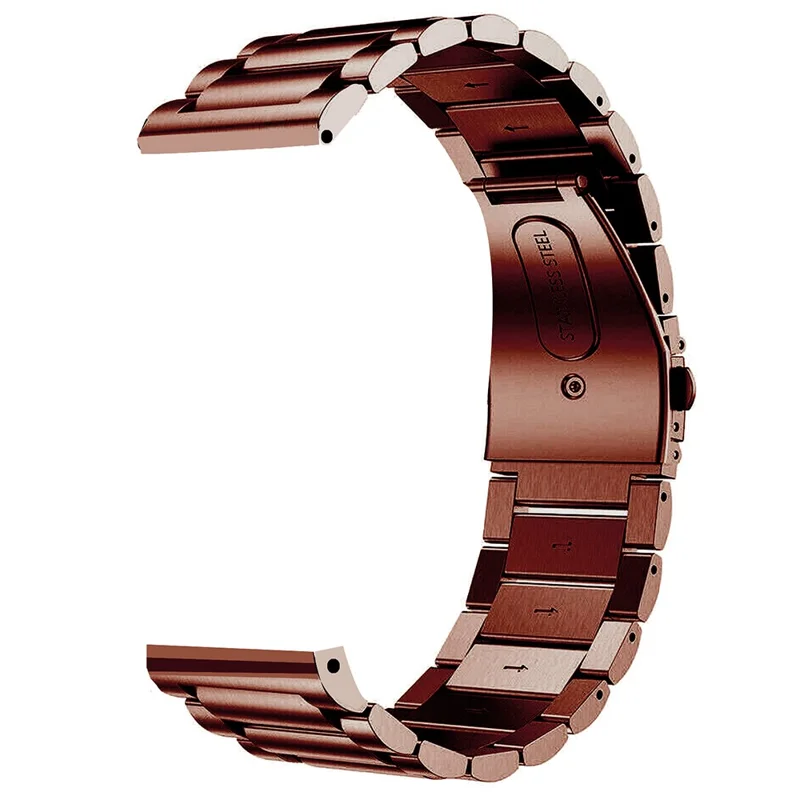 For Garmin Vivoactive 4 Wrist Strap 316L Stainless Steel 22mm Replacement Watch Band - Antique Copper