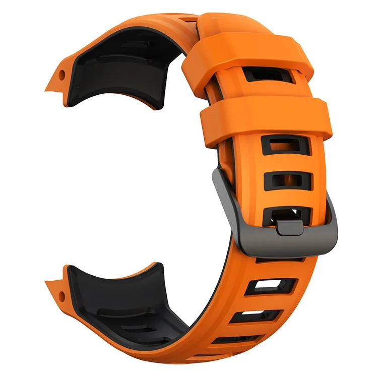 For Garmin Instinct 2X Silicone Watch Strap Replacement Wrist Band - Orange+Black