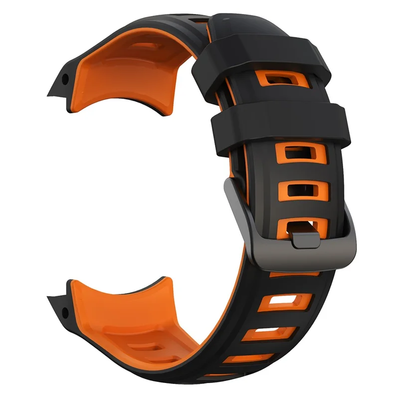 For Garmin Instinct 2X Silicone Watch Strap Replacement Wrist Band - Black+Orange