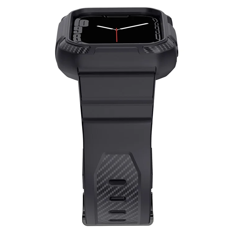 For Apple Watch Series 9 8 7 45mm / 6 5 4 SE SE (2022) SE (2023) 44mm / 3 2 1 42mm TPU Band with Watch Case - Dark Grey