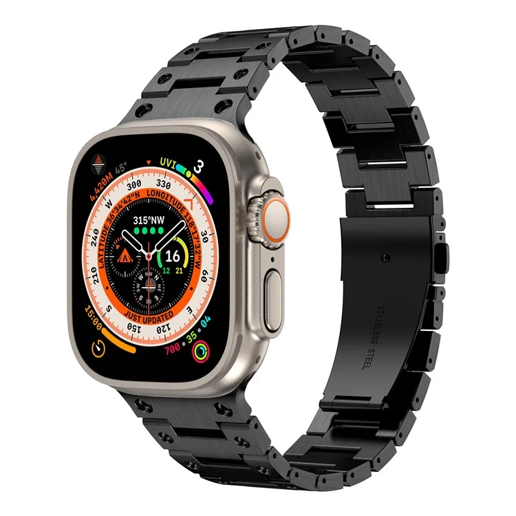 For Apple Watch Series 10 42mm / 9 8 7 41mm / SE (2023) SE (2022) SE 6 5 4 40mm / 3 2 1 38mm Watch Band Stainless Steel Strap - Black