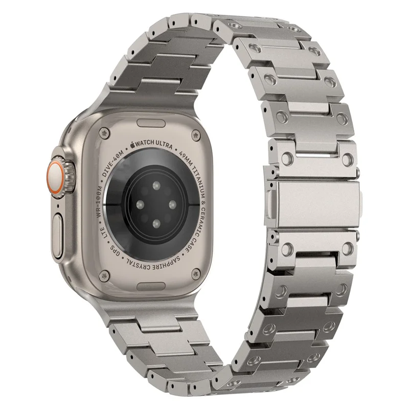 For Apple Watch Ultra 3 2 1 49mm / Series 11 10 46mm / 9 8 7 45mm / SE3 SE2 SE 6 5 4 44mm / 3 2 1 42mm Stainless Steel Watch Strap - Titanium