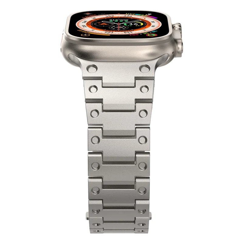 For Apple Watch Ultra 3 2 1 49mm / Series 11 10 46mm / 9 8 7 45mm / SE3 SE2 SE 6 5 4 44mm / 3 2 1 42mm Stainless Steel Watch Strap - Titanium