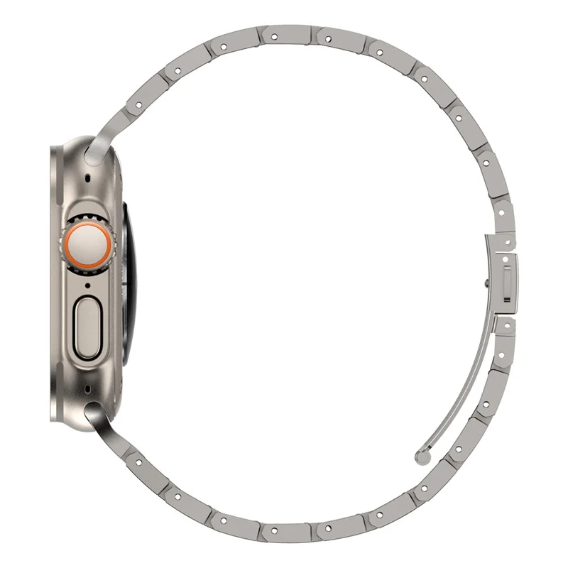 For Apple Watch Ultra 3 2 1 49mm / Series 11 10 46mm / 9 8 7 45mm / SE3 SE2 SE 6 5 4 44mm / 3 2 1 42mm Stainless Steel Watch Strap - Titanium