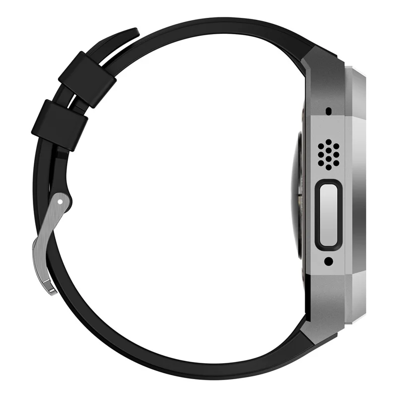 For Apple Watch Ultra 2 Ultra 49mm Soft Fluororubber Strap with Stainless Steel Wristwatch Case - Silver