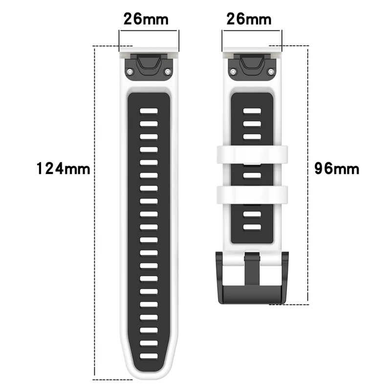 For Garmin Fenix 7X / 7X Pro / 6X QuickFit 26mm Silicone Watch Strap Dual Color Wrist Band - Yellow+Black