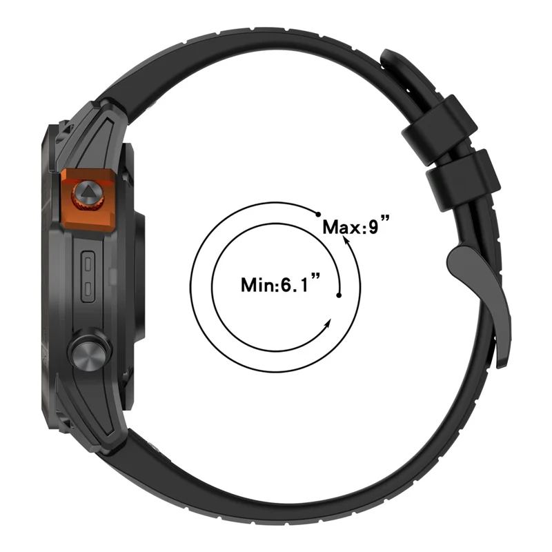 For Garmin Fenix 7 / 7 Pro / 6 / 6 Pro QuickFit 22mm Watch Band Dual Color Silicone Strap - Black+Grey
