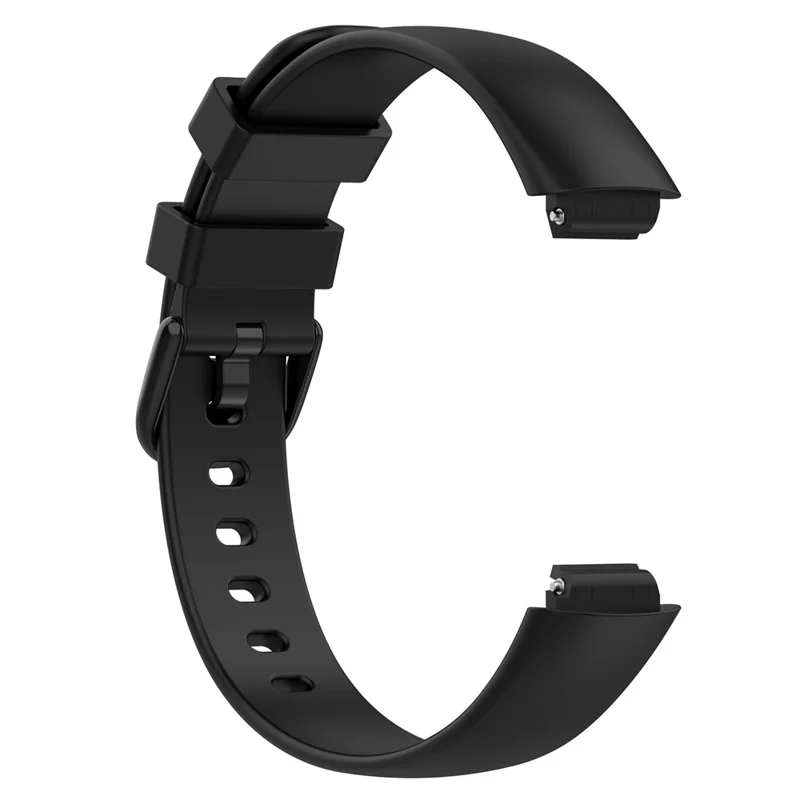 For Fitbit Inspire 3 Silicone Wristband Sports Watch Strap, Size: L - Black