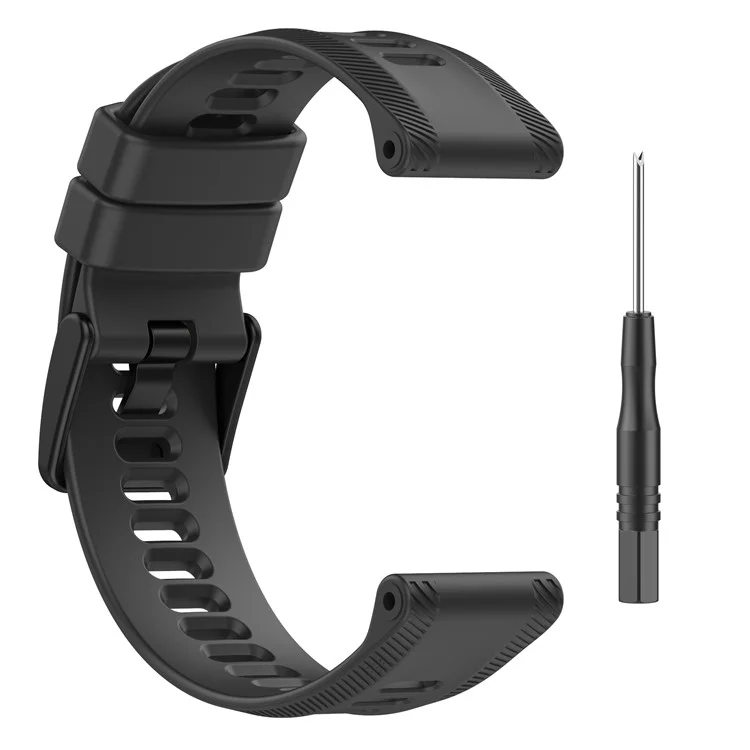 For Garmin Forerunner 955 Silicone Watch Band Soft Sport Strap - Black