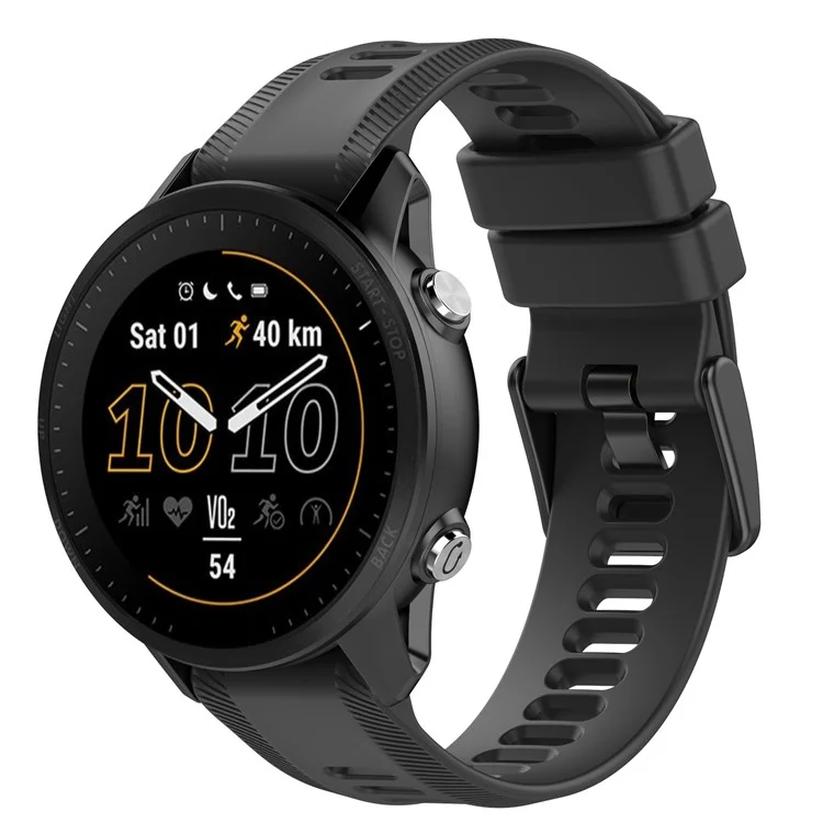 For Garmin Forerunner 955 Silicone Watch Band Soft Sport Strap - Black