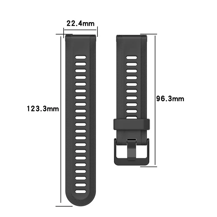 For Garmin Forerunner 955 Silicone Watch Band Soft Sport Strap - Black