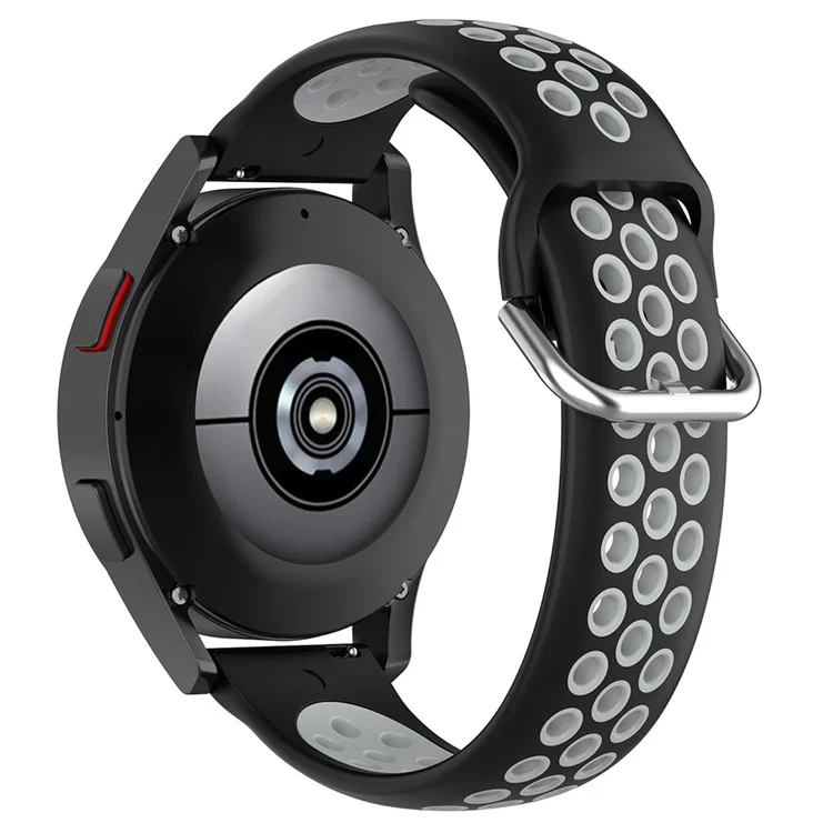 KALEBOL KLB-SSGJ-001 Para Samsung Galaxy Watch6 Classic 47mm 43mm Pulseira de Relógio de Silicone Bicolor - Preto+Cinza