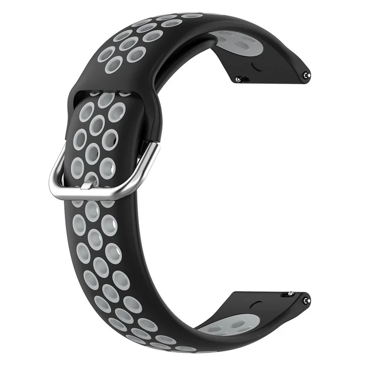 KALEBOL KLB-SSGJ-001 Para Samsung Galaxy Watch6 Classic 47mm 43mm Pulseira de Relógio de Silicone Bicolor - Preto+Cinza