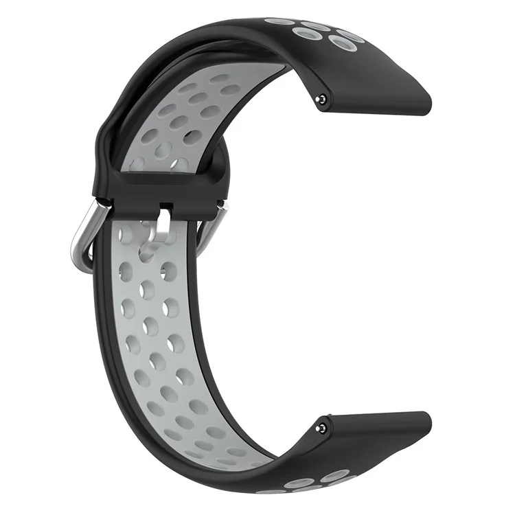 KALEBOL KLB-SSGJ-001 Para Samsung Galaxy Watch6 Classic 47mm 43mm Pulseira de Relógio de Silicone Bicolor - Preto+Cinza