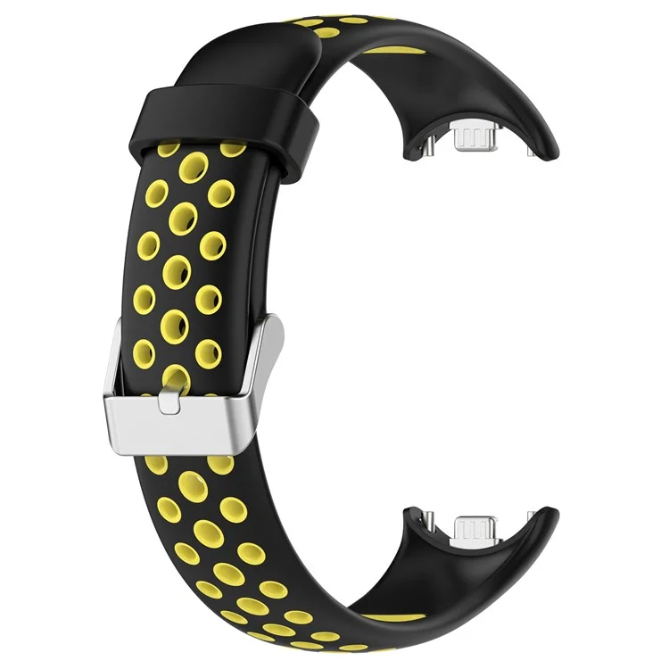 KALEBOL KLB-SSGJ-001 Für Xiaomi Mi Band 9 NFC / Mi Band 9 / Smart Band 8 NFC / Smart Band 8 Silikon-Uhrenarmband Wasserdicht - Schwarz+Gelb