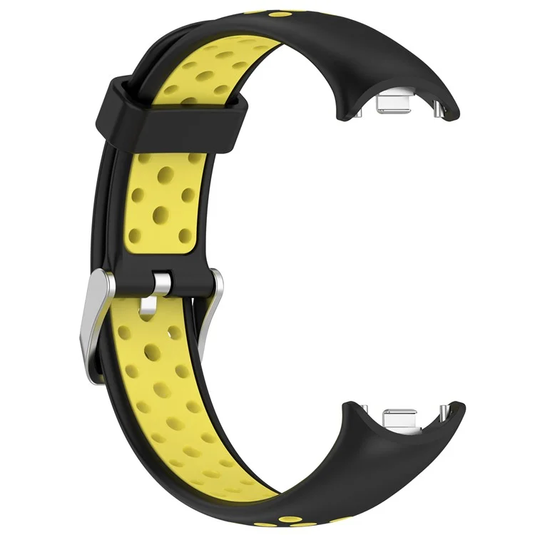 KALEBOL KLB-SSGJ-001 Für Xiaomi Mi Band 9 NFC / Mi Band 9 / Smart Band 8 NFC / Smart Band 8 Silikon-Uhrenarmband Wasserdicht - Schwarz+Gelb
