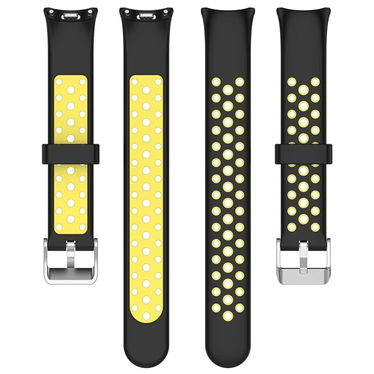 KALEBOL KLB-SSGJ-001 Für Xiaomi Mi Band 9 NFC / Mi Band 9 / Smart Band 8 NFC / Smart Band 8 Silikon-Uhrenarmband Wasserdicht - Schwarz+Gelb