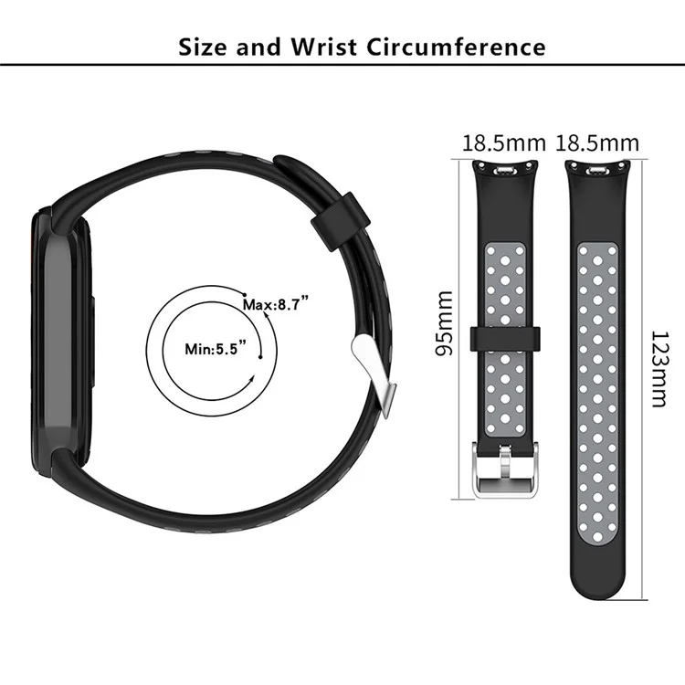 KALEBOL KLB-SSGJ-001 Für Xiaomi Mi Band 9 NFC / Mi Band 9 / Smart Band 8 NFC / Smart Band 8 Silikon-Uhrenarmband Wasserdicht - Schwarz+Gelb