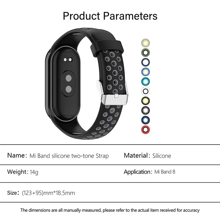 KALEBOL KLB-SSGJ-001 Für Xiaomi Mi Band 9 NFC / Mi Band 9 / Smart Band 8 NFC / Smart Band 8 Silikon-Uhrenarmband Wasserdicht - Schwarz+Gelb