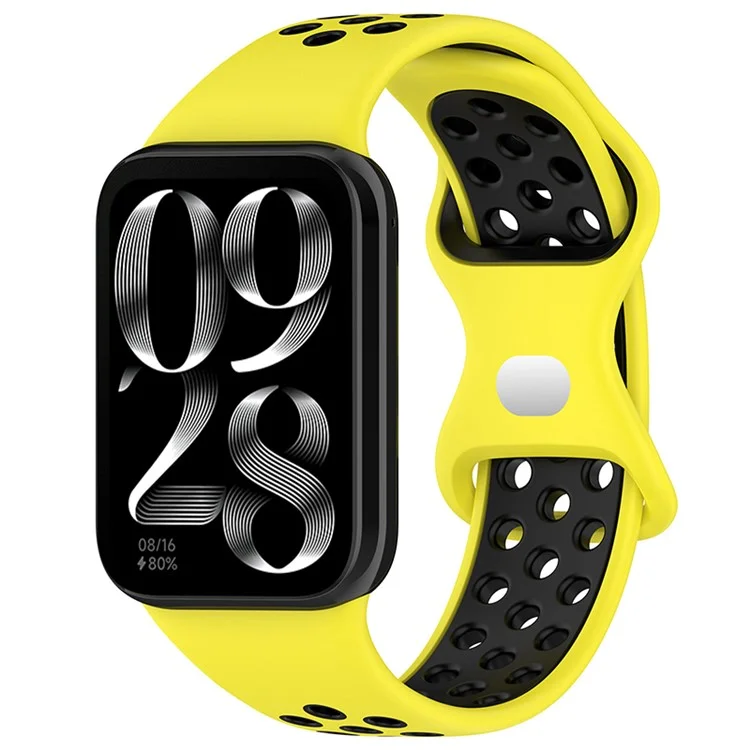 KALEBOL KLB-SSGJ-002 For Xiaomi Smart Band 8 Pro / Redmi Watch 4 Silicone Strap Dual Color - Yellow+Black