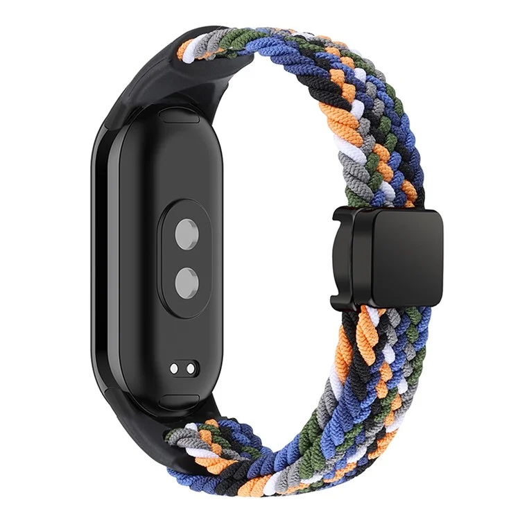 Magnetisches geflochtenes Nylon-Armband für Xiaomi Mi Band 9 NFC / Mi Band 9 / Smart Band 8 NFC / Smart Band 8 Ersatz-Armband - Jeansfarbe