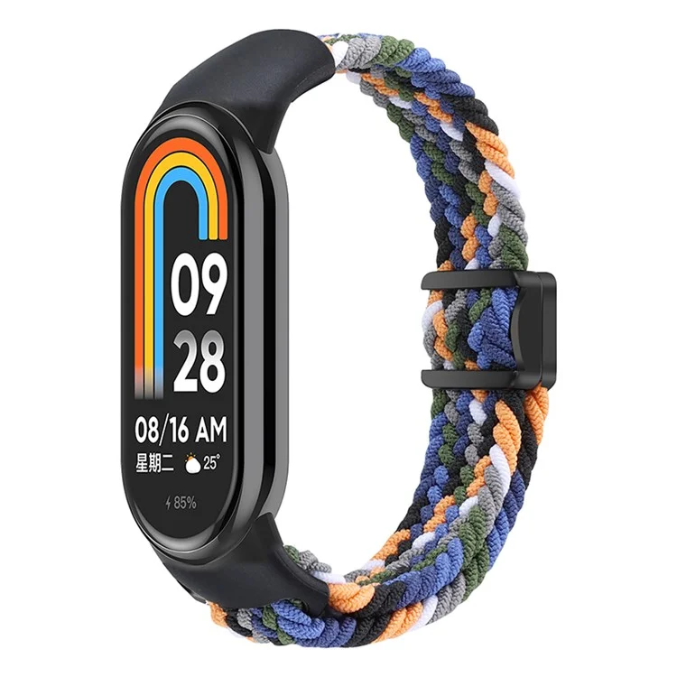 Magnetisches geflochtenes Nylon-Armband für Xiaomi Mi Band 9 NFC / Mi Band 9 / Smart Band 8 NFC / Smart Band 8 Ersatz-Armband - Jeansfarbe