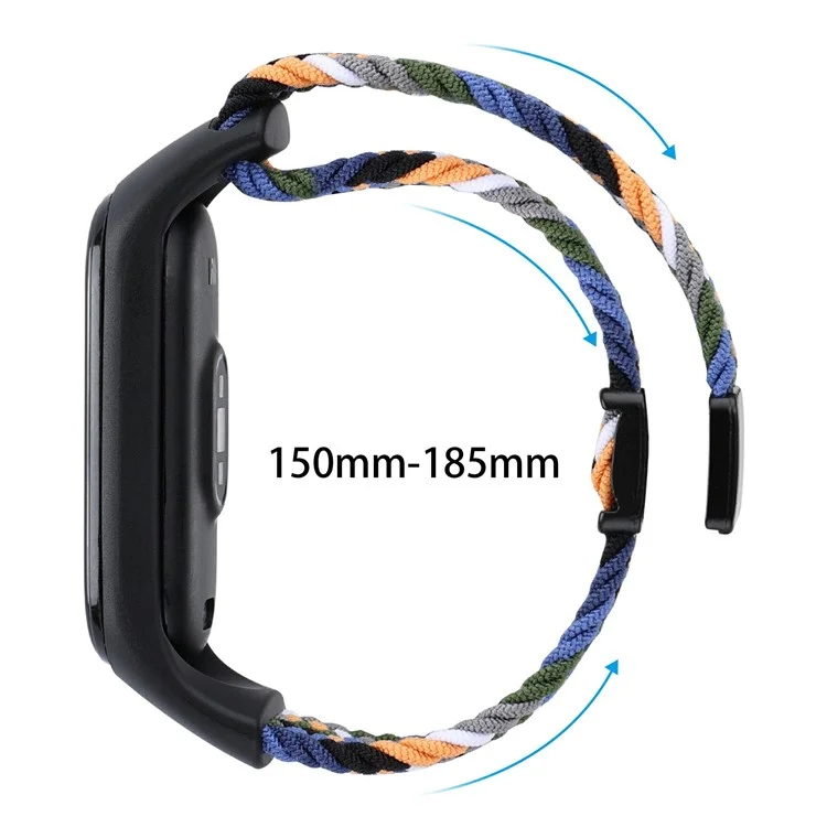 Magnetisches geflochtenes Nylon-Armband für Xiaomi Mi Band 9 NFC / Mi Band 9 / Smart Band 8 NFC / Smart Band 8 Ersatz-Armband - Jeansfarbe