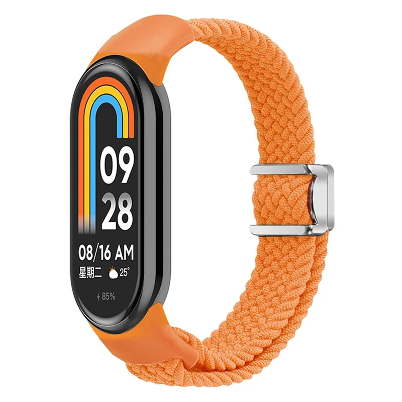 Magnetic Braided Nylon Strap for Xiaomi Smart Band 9 NFC / 9 / 8 NFC / 8 Replacement Watch Band - Orange