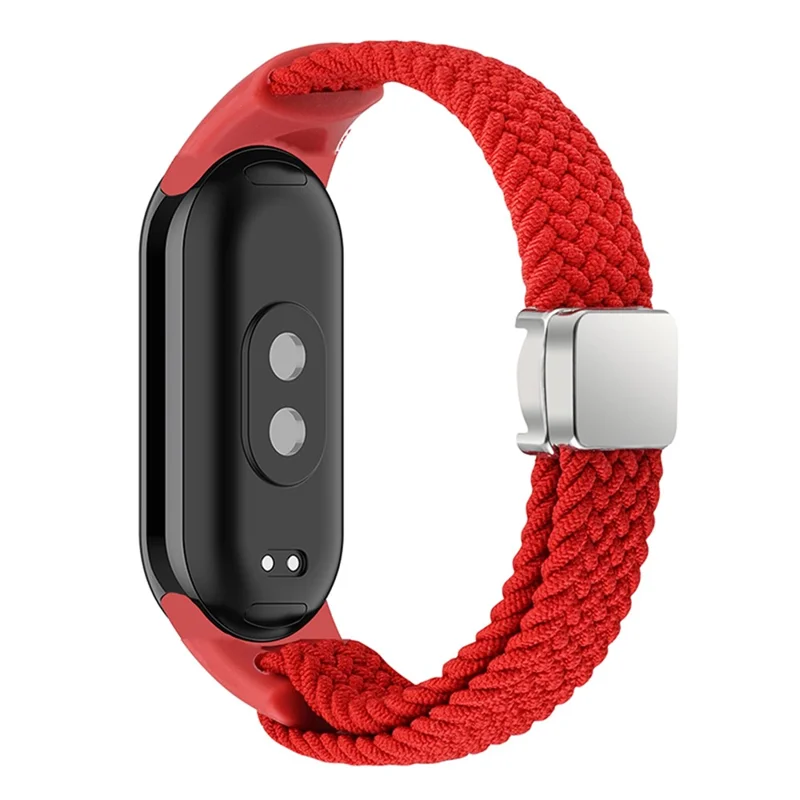 Magnetic Braided Nylon Strap for Xiaomi Smart Band 9 NFC / 9 / 8 NFC / 8 Replacement Watch Band - Red