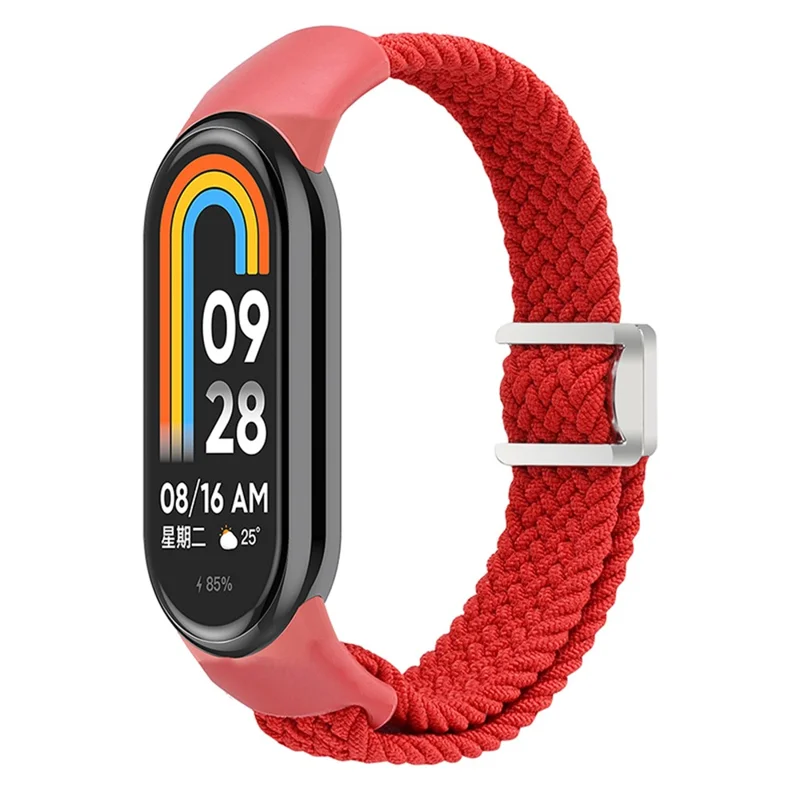 Magnetic Braided Nylon Strap for Xiaomi Smart Band 9 NFC / 9 / 8 NFC / 8 Replacement Watch Band - Red