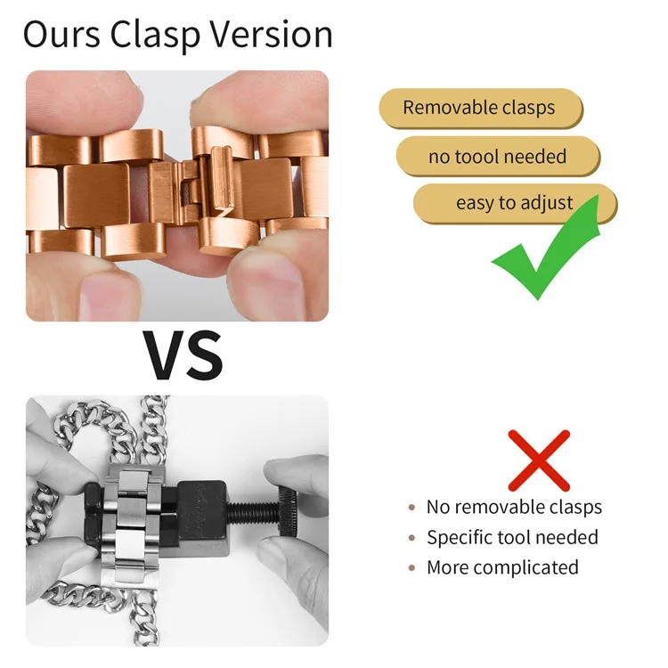 For Xiaomi Smart Band 8 Pro Double-Circle Band Stainless Steel Watch Strap - Rose Gold