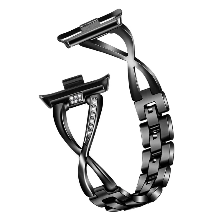 For Xiaomi Smart Band 8 Pro Zinc Alloy Rhinestone Decor Watch Strap - Black