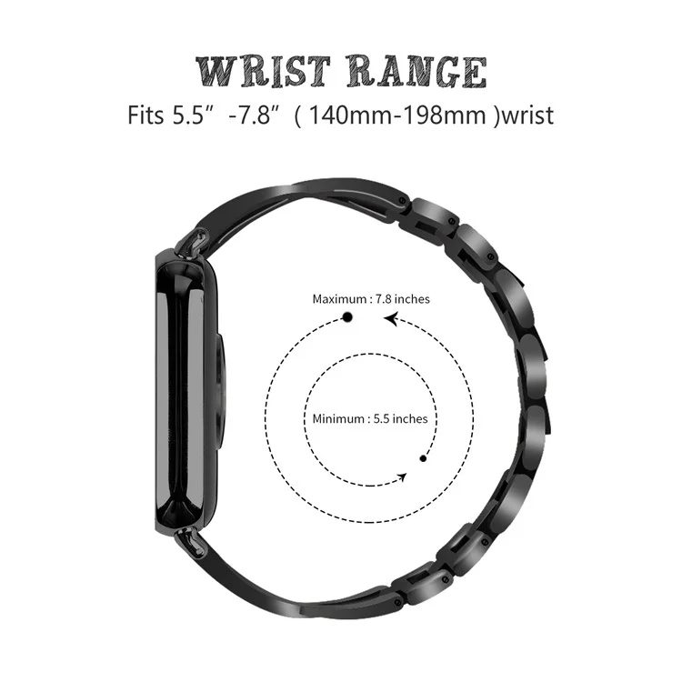 For Xiaomi Smart Band 8 Pro Zinc Alloy Rhinestone Decor Watch Strap - Black
