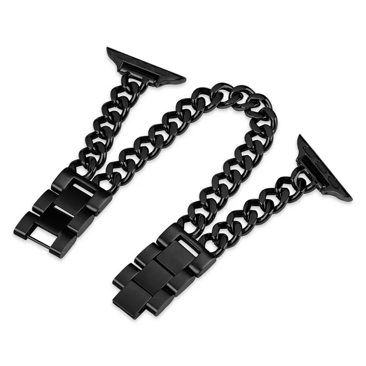For Apple Watch Series 10 42mm / 9 8 7 41mm / SE (2023) SE (2022) SE 6 5 4 40mm / 3 2 1 38mm Stainless Steel Wrist Strap - Black