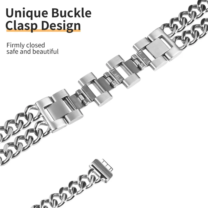 For Fitbit Inspire / Inspire HR / Inspire 2 Circle Design Stainless Steel Watch Bracelet Strap - Silver